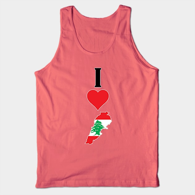 I Heart Lebanon Vertical I Love Lebanese National Flag Map Tank Top by Sports Stars ⭐⭐⭐⭐⭐